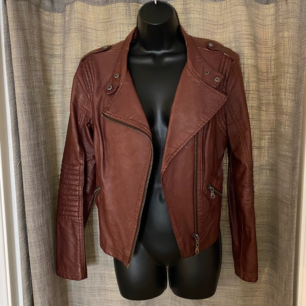 Burgundy Moto Jacket